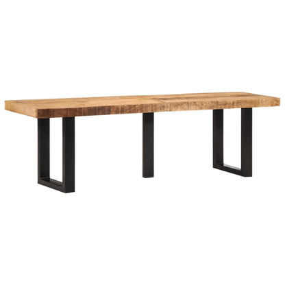 Panca 160 cm in Legno Massello di Mango Grezzo e Acciaio | homemem39