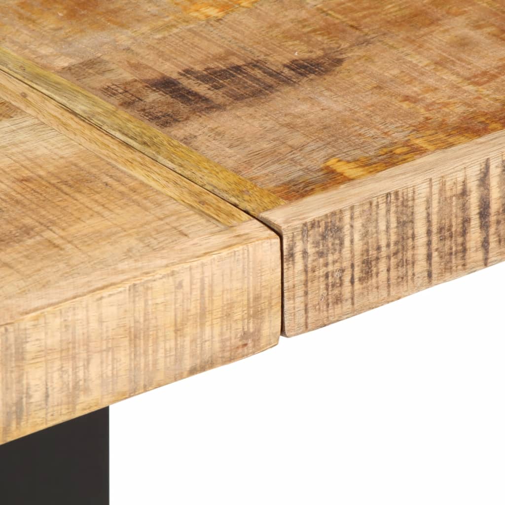 Panca 160 cm in Legno Massello di Mango Grezzo e Acciaio | homemem39