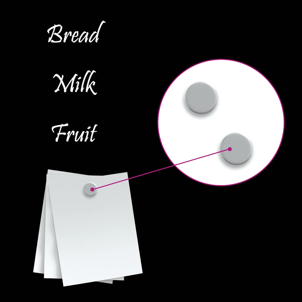 Lavagna Magnetica a Parete Nera 80x30 cm Vetro Temperato - homemem39