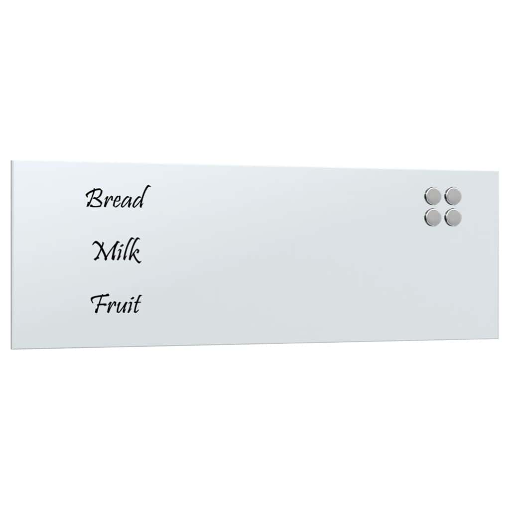 Lavagna Magnetica a Parete Bianca 80x30 cm Vetro Temperato - homemem39