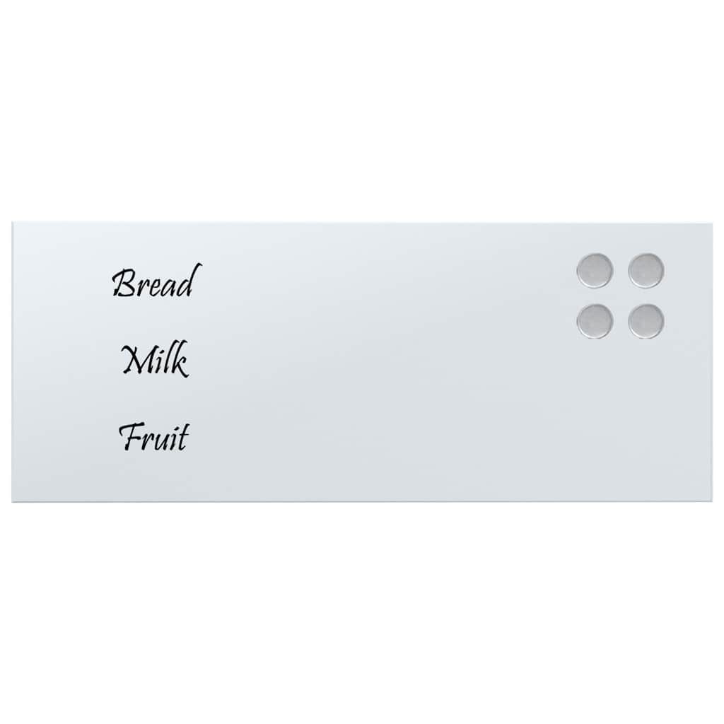 Lavagna Magnetica a Parete Bianca 50x20 cm Vetro Temperato - homemem39