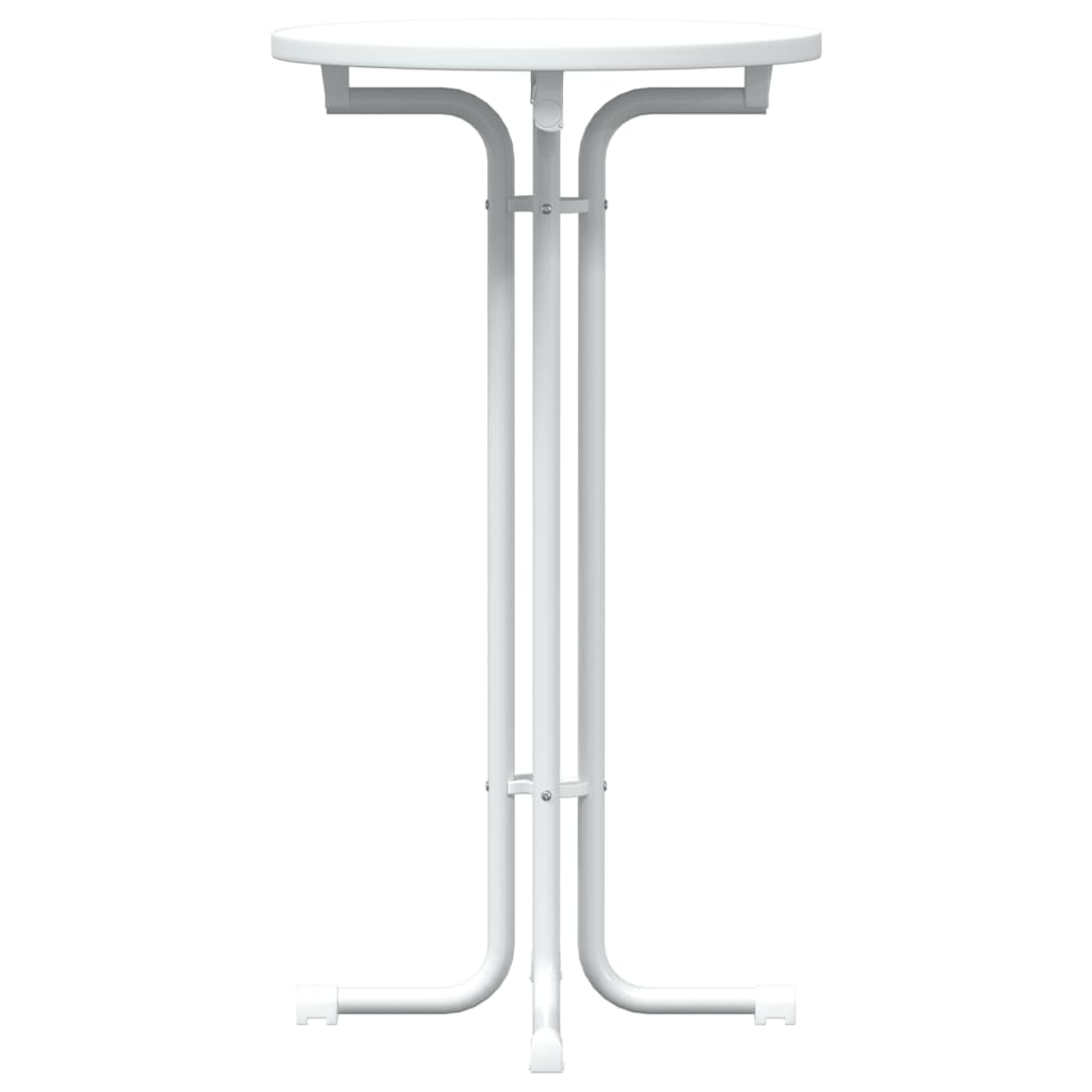 Tavolo da Bar Bianco Ø60x110 cm Legno Multistrato e Acciaio | homemem39