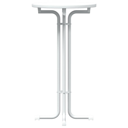 Tavolo da Bar Bianco Ø60x110 cm Legno Multistrato e Acciaio | homemem39