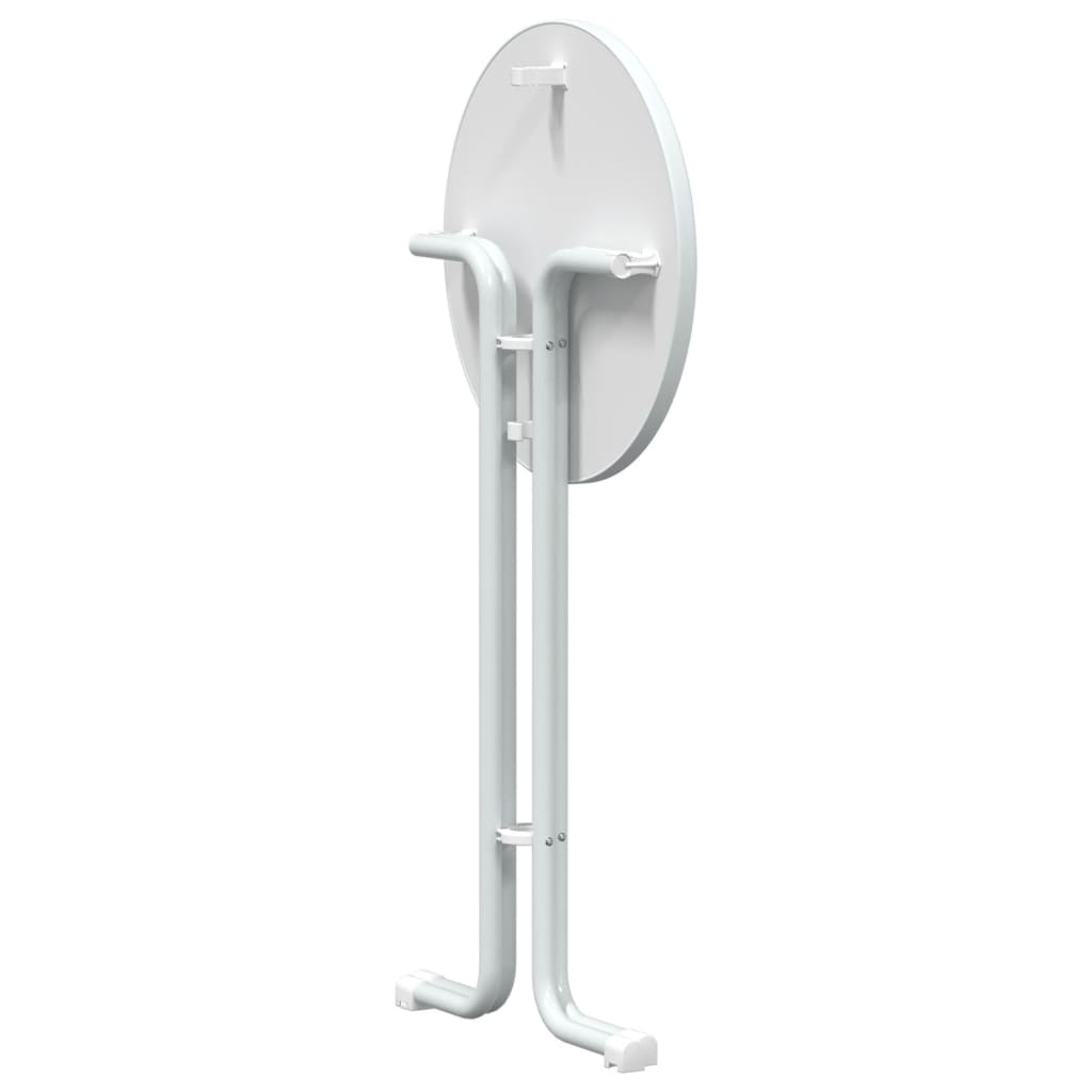 Tavolo da Bar Bianco Ø60x110 cm Legno Multistrato e Acciaio | homemem39