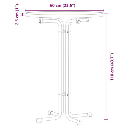 Tavolo da Bar Bianco Ø60x110 cm Legno Multistrato e Acciaio | homemem39