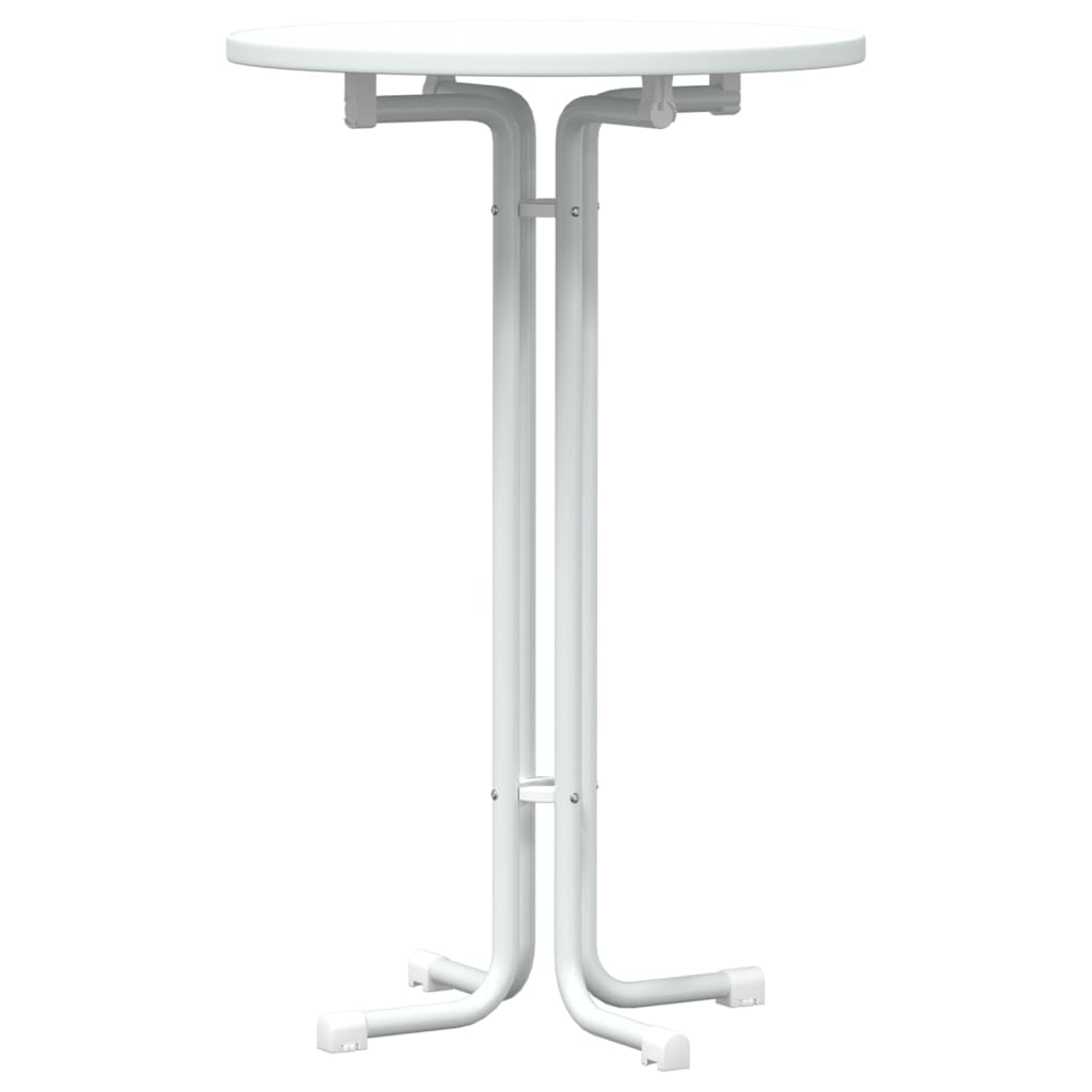 Tavolo da Bar Bianco Ø70x110 cm Legno Multistrato e Acciaio | homemem39