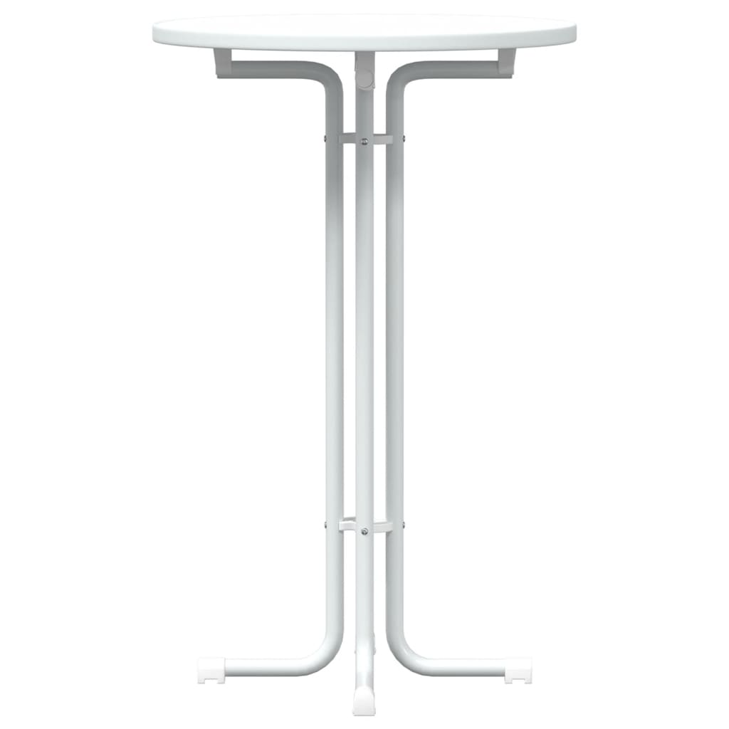 Tavolo da Pranzo Bianco Ø70x110 cm Legno Multistrato e Acciaio - homemem39