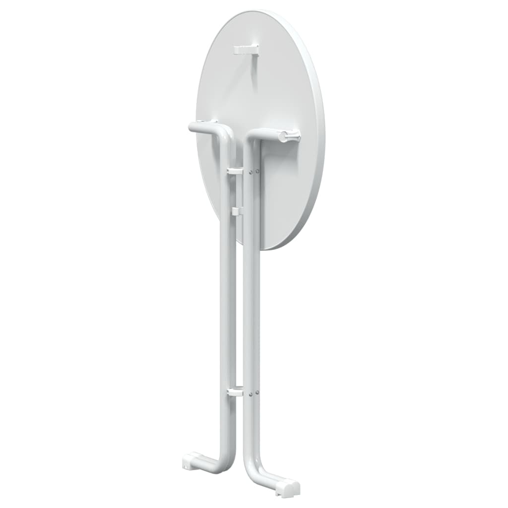 Tavolo da Pranzo Bianco Ø70x110 cm Legno Multistrato e Acciaio - homemem39