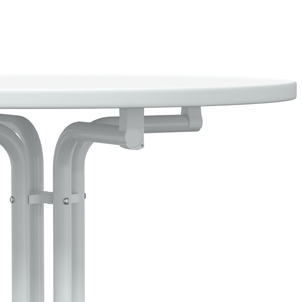 Tavolo da Bar Bianco Ø70x110 cm Legno Multistrato e Acciaio | homemem39