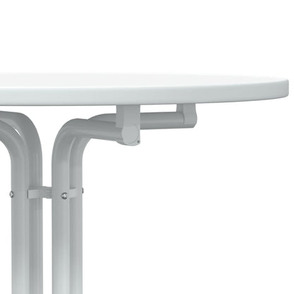 Tavolo da Bar Bianco Ø70x110 cm Legno Multistrato e Acciaio | homemem39
