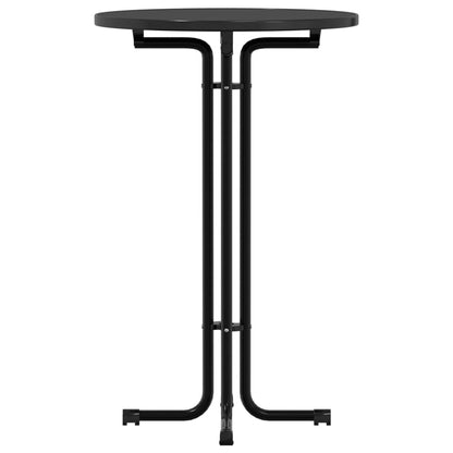 Tavolo da Bar Nero Ø70x110 cm Legno Multistrato e Acciaio | homemem39