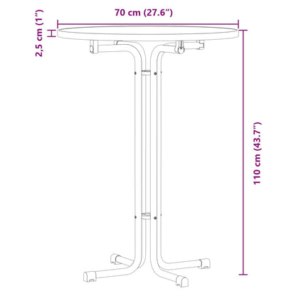 Tavolo da Bar Nero Ø70x110 cm Legno Multistrato e Acciaio | homemem39