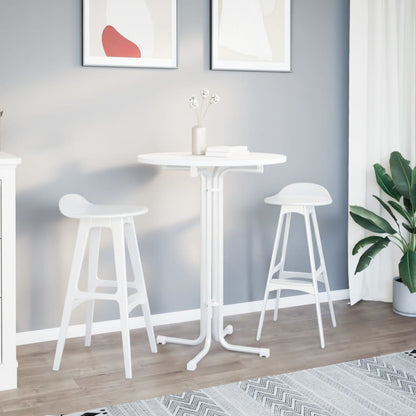 Tavolo da Bar Bianco Ø80x110 cm Legno Multistrato e Acciaio | homemem39