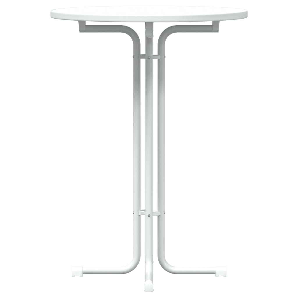 Tavolo da Bar Bianco Ø80x110 cm Legno Multistrato e Acciaio | homemem39