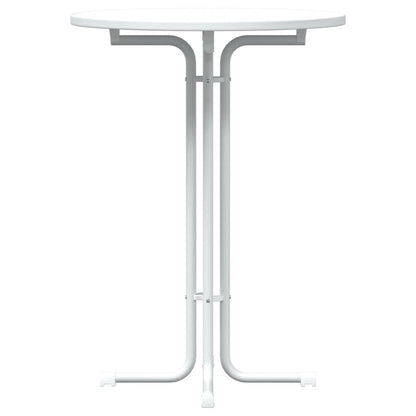 Tavolo da Bar Bianco Ø80x110 cm Legno Multistrato e Acciaio | homemem39