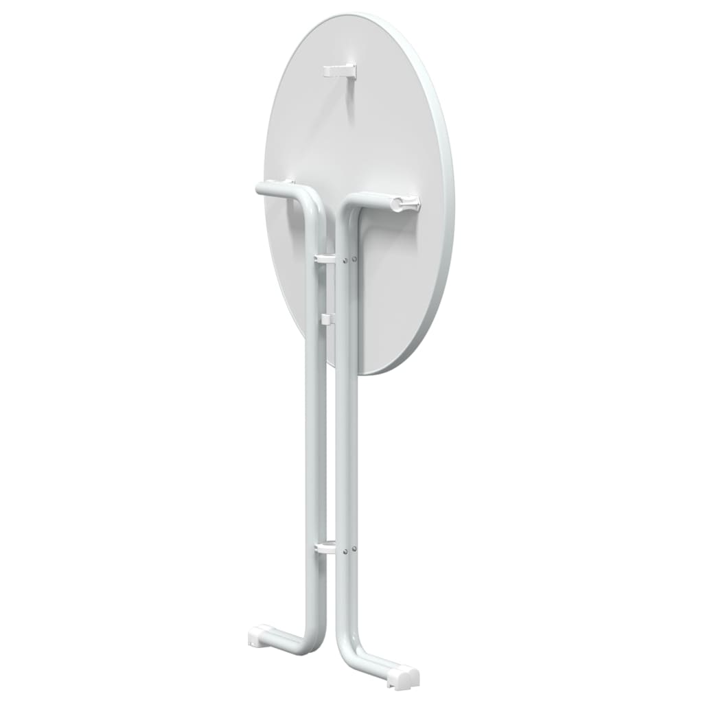 Tavolo da Pranzo Bianco Ø80x110 cm Legno Multistrato e Acciaio - homemem39