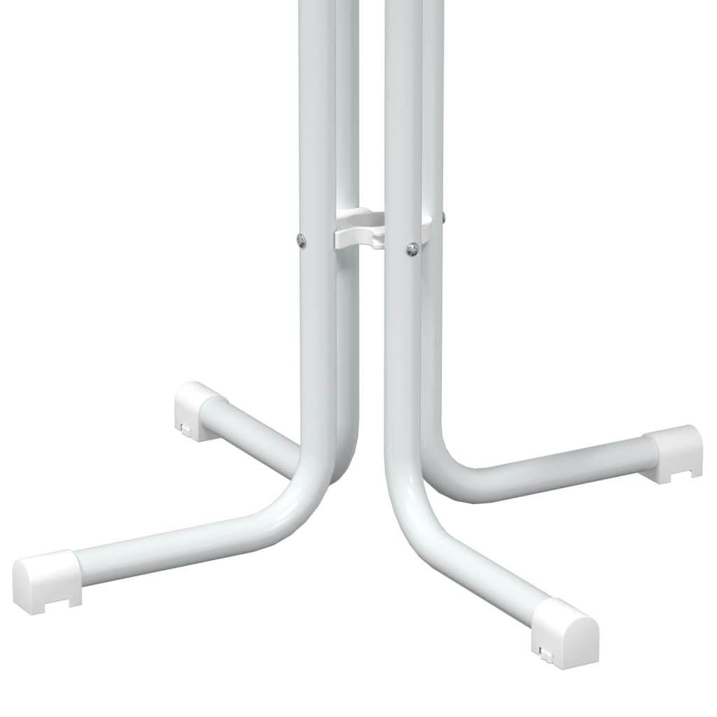 Tavolo da Bar Bianco Ø80x110 cm Legno Multistrato e Acciaio | homemem39