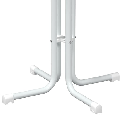 Tavolo da Bar Bianco Ø80x110 cm Legno Multistrato e Acciaio | homemem39
