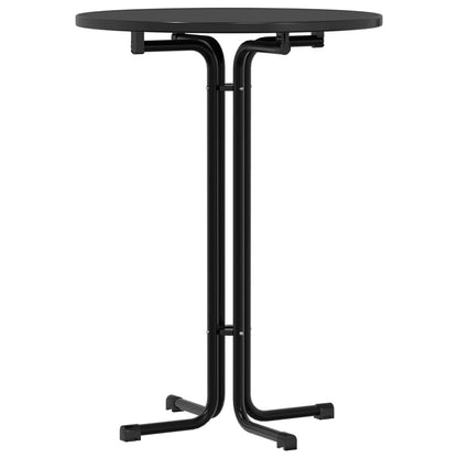 Tavolo da Bar Nero Ø80x110 cm Legno Multistrato e Acciaio | homemem39
