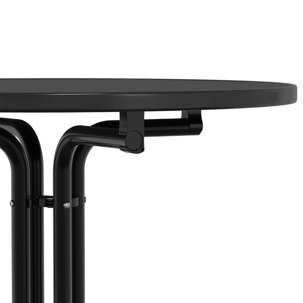 Tavolo da Bar Nero Ø80x110 cm Legno Multistrato e Acciaio | homemem39