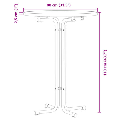 Tavolo da Bar Nero Ø80x110 cm Legno Multistrato e Acciaio | homemem39