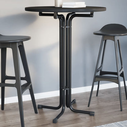 Tavolo da Bar Nero Ø80x110 cm Legno Multistrato e Acciaio | homemem39