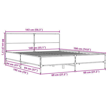 Giroletto Rovere Fumo 140x190 cm in Legno Multistrato Metallo