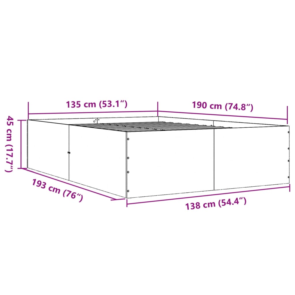 Giroletto Grigio Cemento 135x190 cm in Legno Multistrato | homemem39
