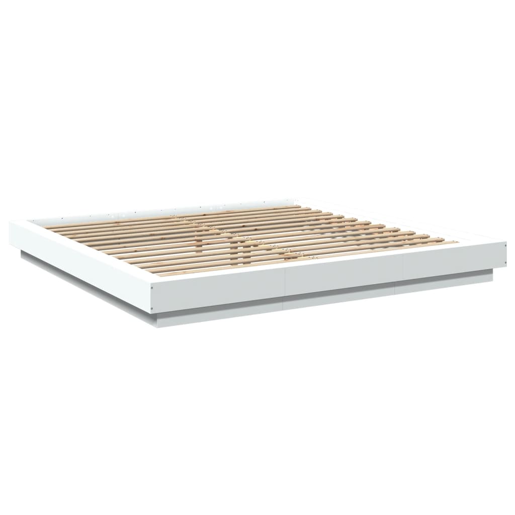 Giroletto con Luci LED Bianco 200x200 cm in Legno Multistrato | homemem39