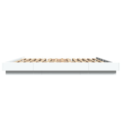 Giroletto con Luci LED Bianco 200x200 cm in Legno Multistrato | homemem39