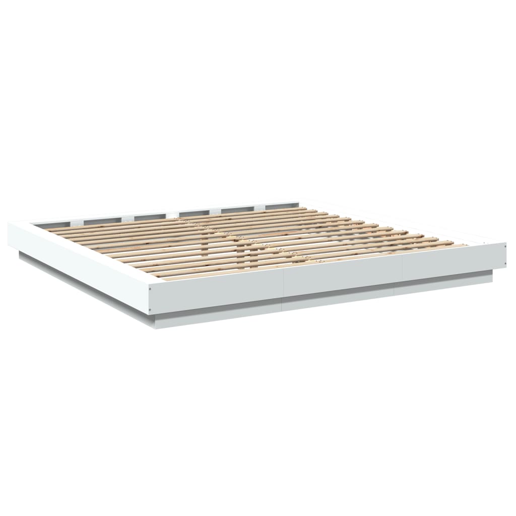 Giroletto con Luci LED Bianco 200x200 cm in Legno Multistrato | homemem39