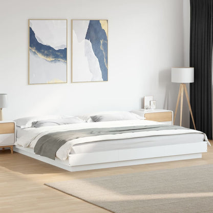 Giroletto con Luci LED Bianco 200x200 cm in Legno Multistrato | homemem39
