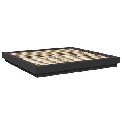 Giroletto con Luci LED Nero 200x200 cm in Legno Multistrato | homemem39