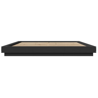 Giroletto con Luci LED Nero 200x200 cm in Legno Multistrato | homemem39