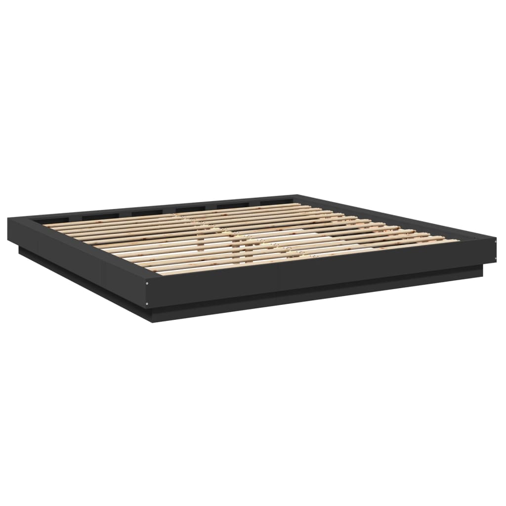 Giroletto con Luci LED Nero 200x200 cm in Legno Multistrato | homemem39