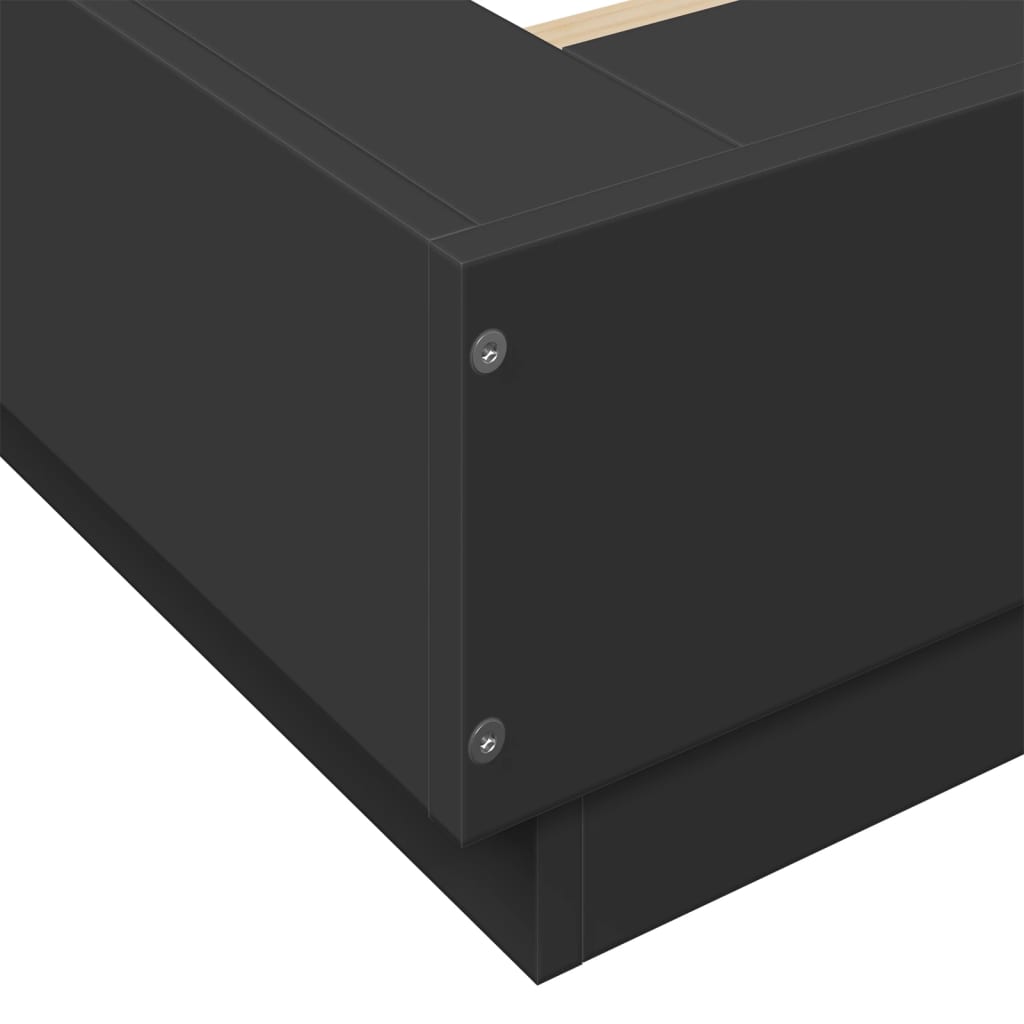 Giroletto con Luci LED Nero 200x200 cm in Legno Multistrato | homemem39