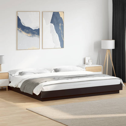 Giroletto con Luci LED Nero 200x200 cm in Legno Multistrato | homemem39