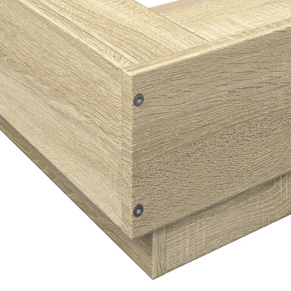 Giroletto Cassetti Luci LED Sonoma 200x200 cm Legno Multistrato | homemem39