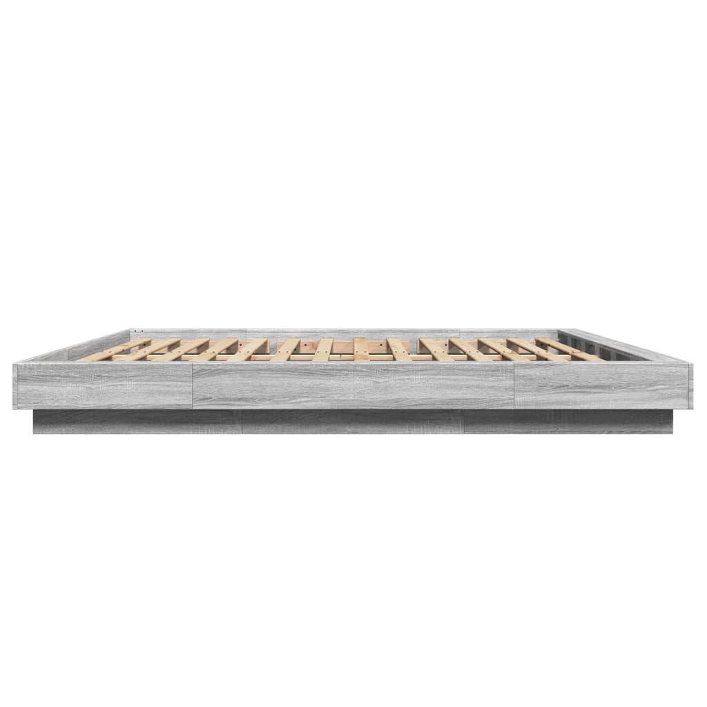 Giroletto Luci LED Grigio Sonoma 200x200 cm Legno Multistrato