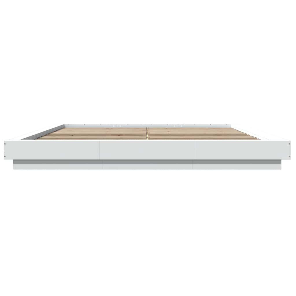 Giroletto con Luci LED Bianco 180x200 cm in Legno Multistrato | homemem39