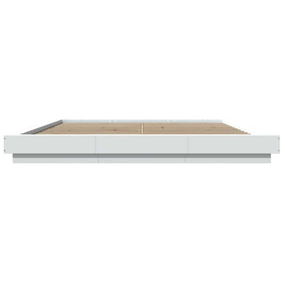 Giroletto con Luci LED Bianco 180x200 cm in Legno Multistrato | homemem39