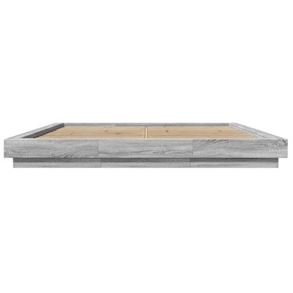 Giroletto Luci LED Grigio Sonoma 180x200 cm Legno Multistrato | homemem39