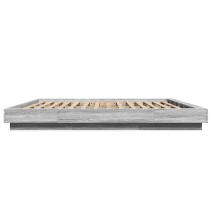 Giroletto Luci LED Grigio Sonoma 180x200 cm Legno Multistrato