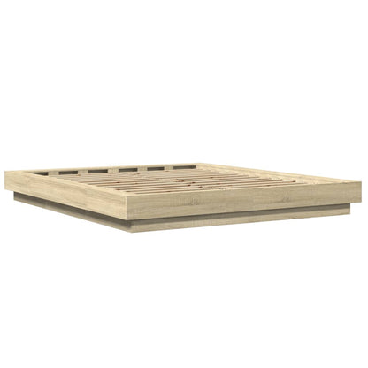 Giroletto Luci LED Rovere Sonoma 160x200 cm Legno Multistrato - homemem39