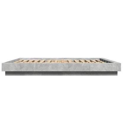 Giroletto Luci LED Grigio Cemento 160x200 cm Legno Multistrato - homemem39