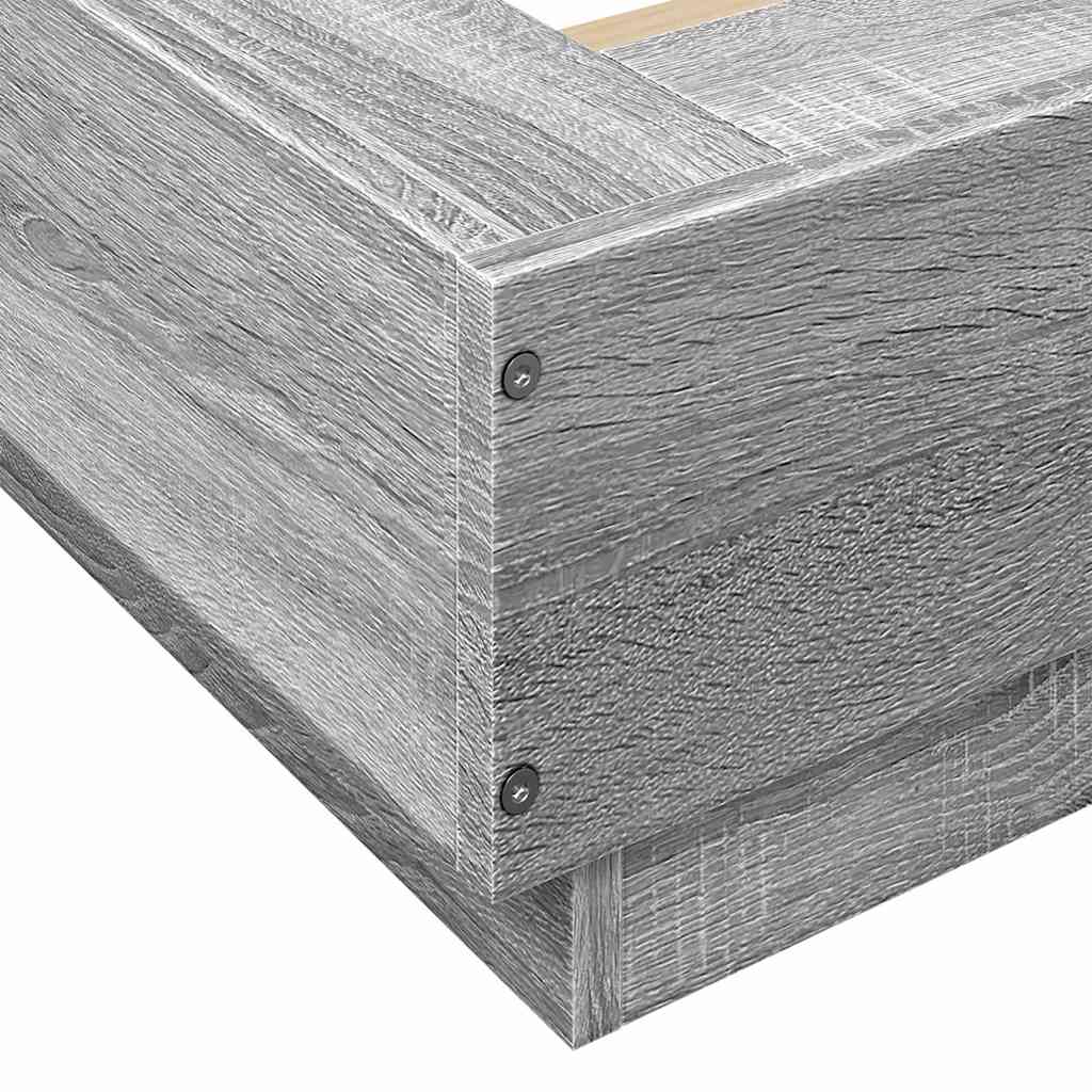 Giroletto Luci LED Grigio Sonoma 160x200 cm Legno Multistrato | homemem39