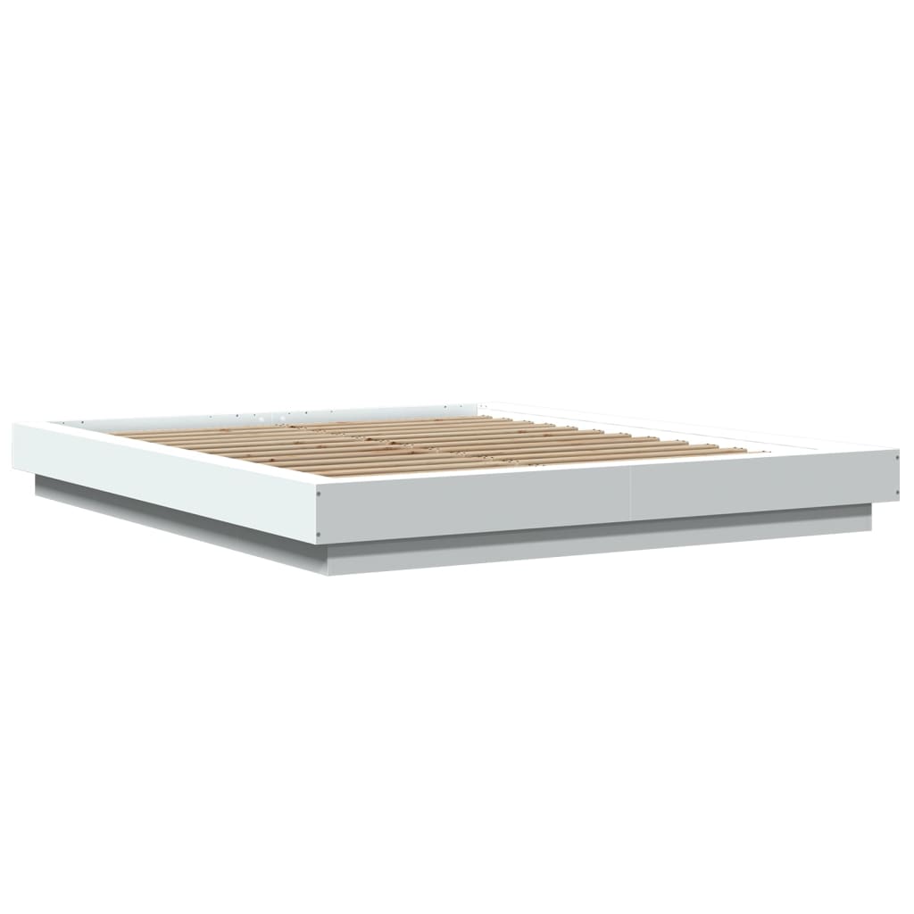 Giroletto con Luci LED Bianco 150x200 cm in Legno Multistrato | homemem39