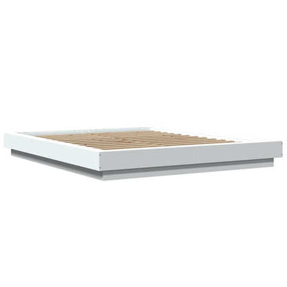 Giroletto con Luci LED Bianco 150x200 cm in Legno Multistrato | homemem39