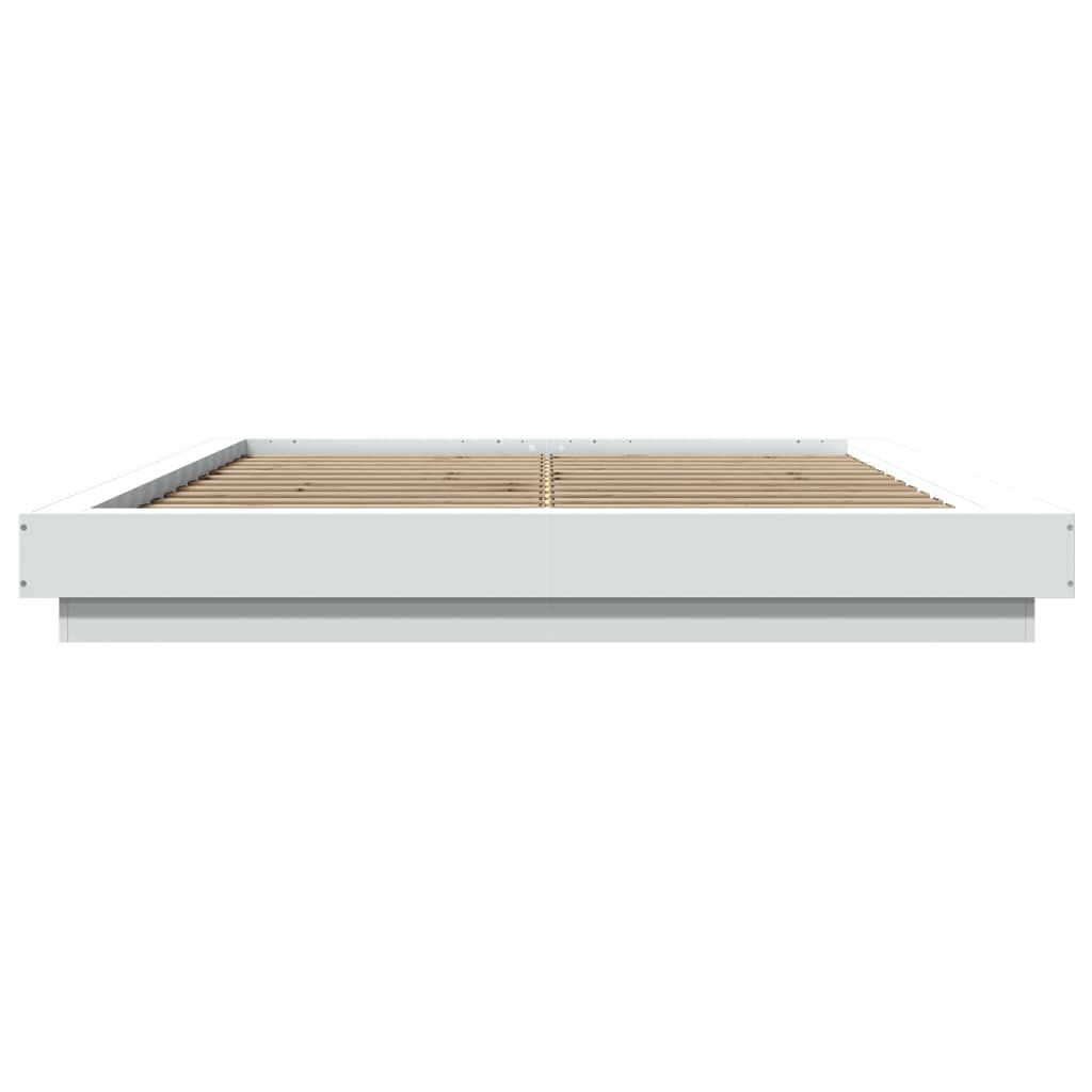 Giroletto con Luci LED Bianco 150x200 cm in Legno Multistrato | homemem39