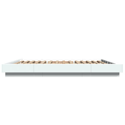 Giroletto con Luci LED Bianco 150x200 cm in Legno Multistrato